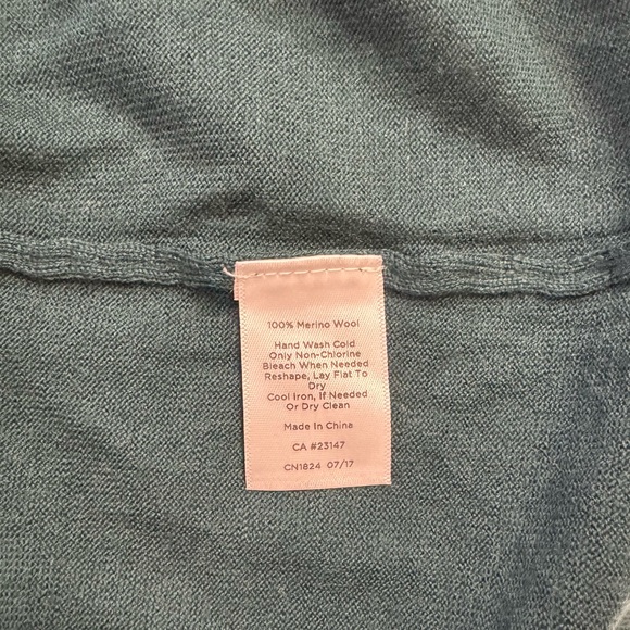 Talbots 100% Merino Wool Turtleneck Dark Green Comfy Waist Tie Sweater - Picture 5 of 7